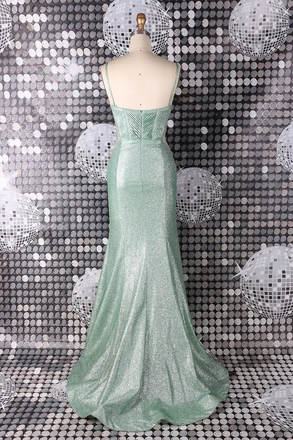 Shimmering Mermaid Gown with sweep train