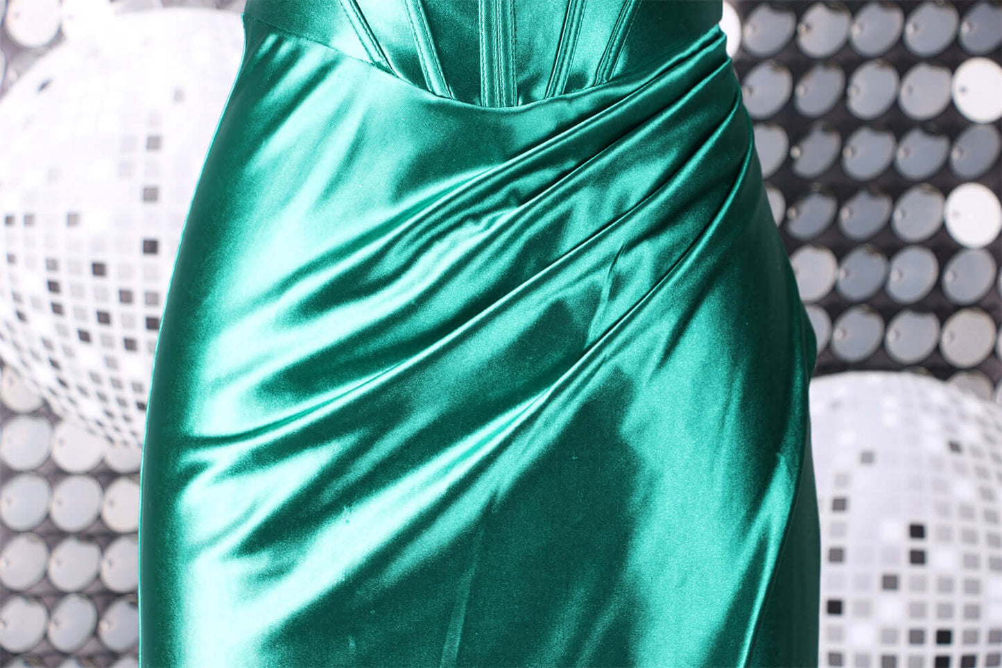 Shiny satin evening dress