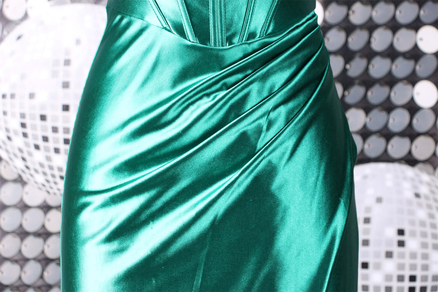 Shiny satin evening dress