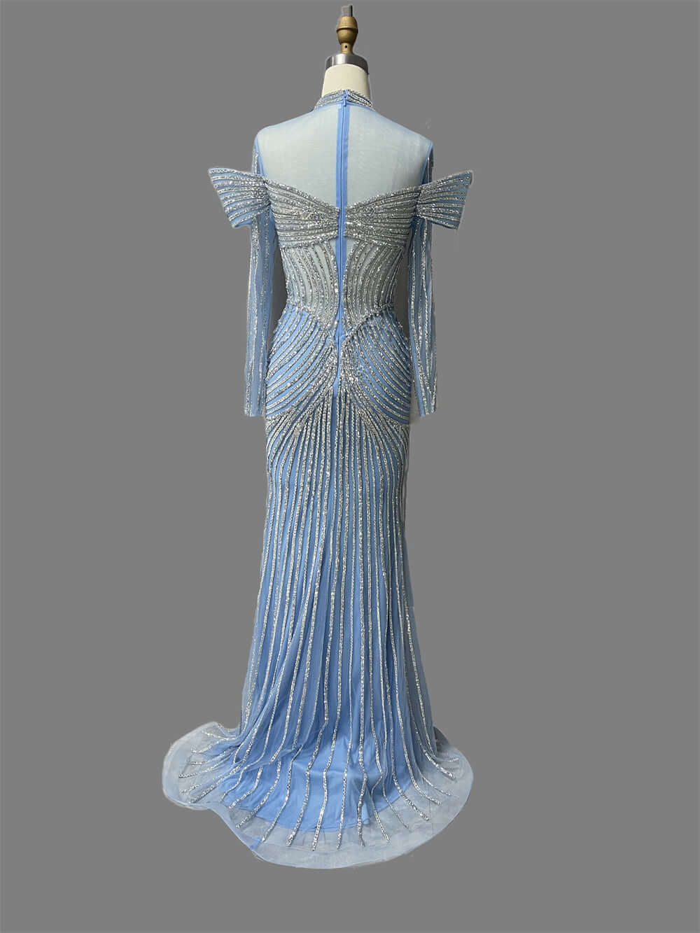 Elegant blue gown for weddings or galas