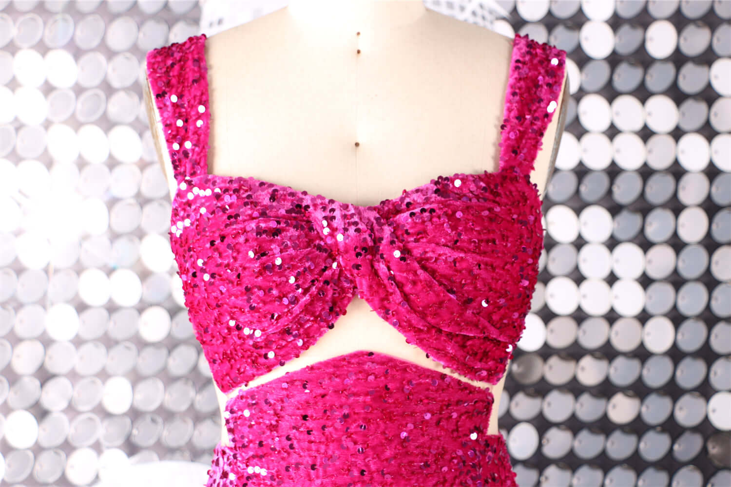 Glamorous evening gown with sequins