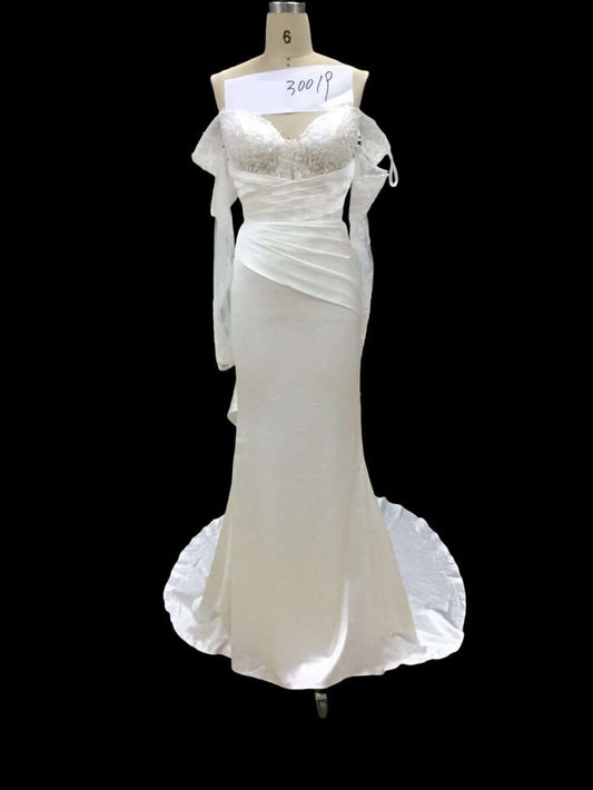 Lace sleeve bridal gown with beading