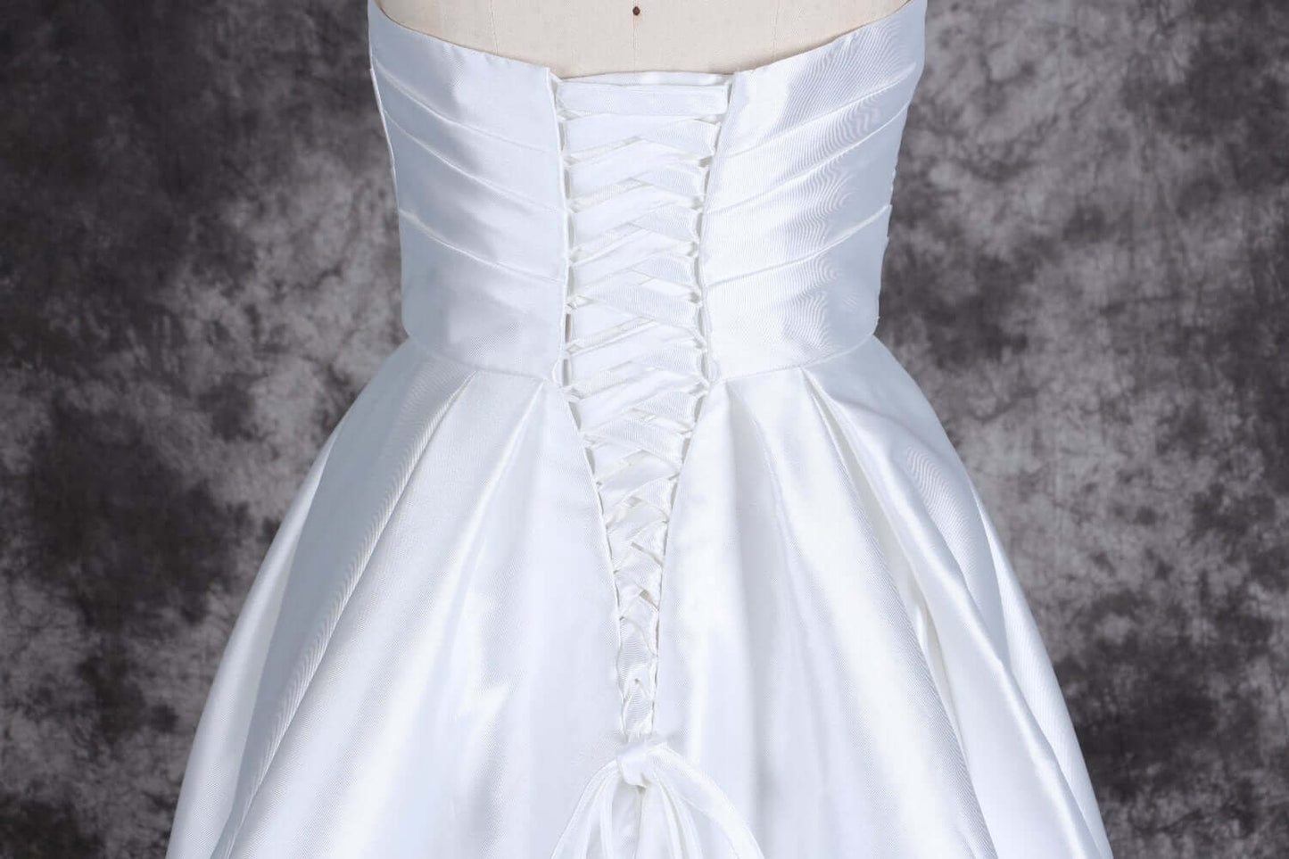 Unique satin bridal gown with slit