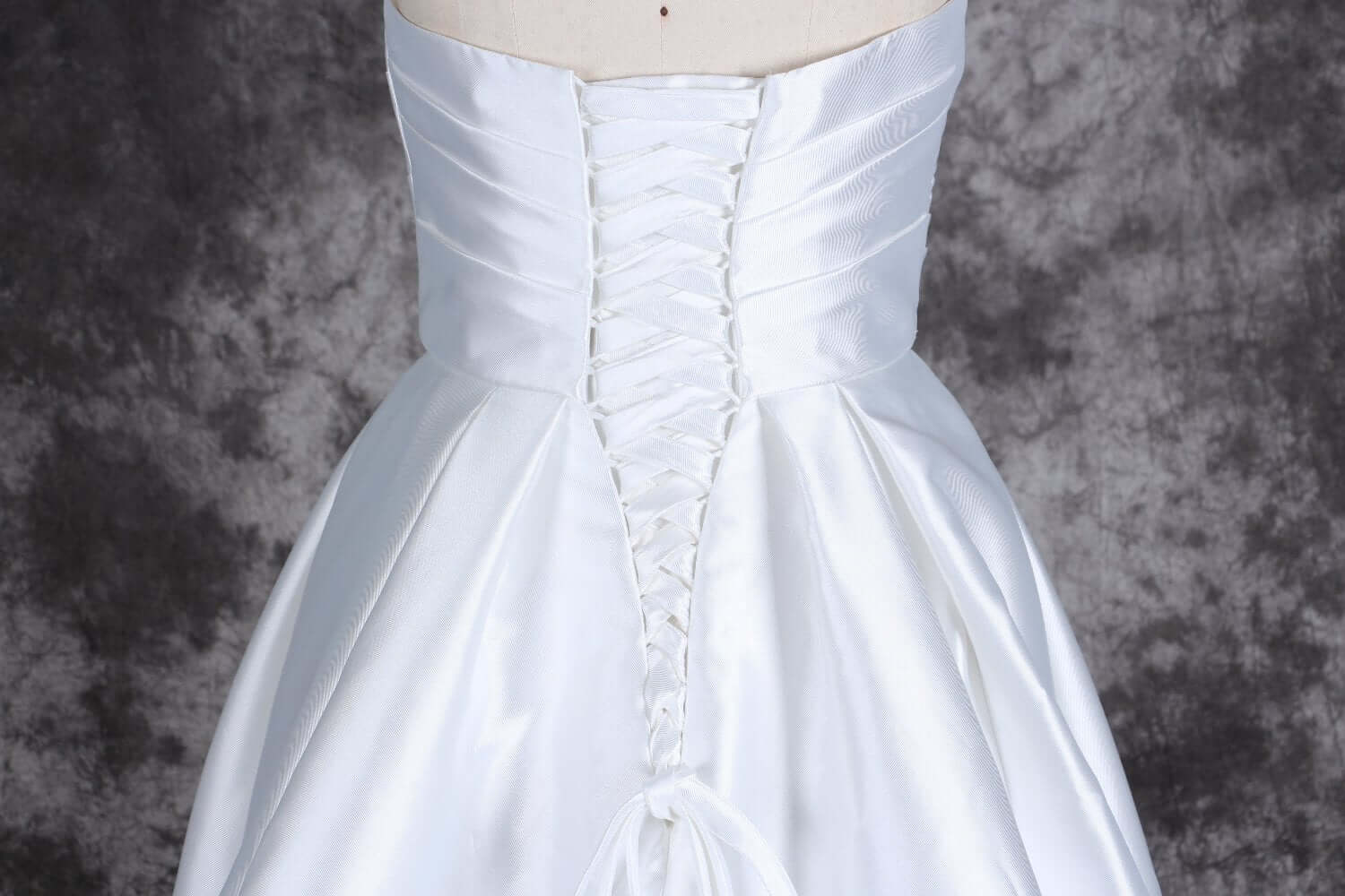 Unique satin bridal gown with slit