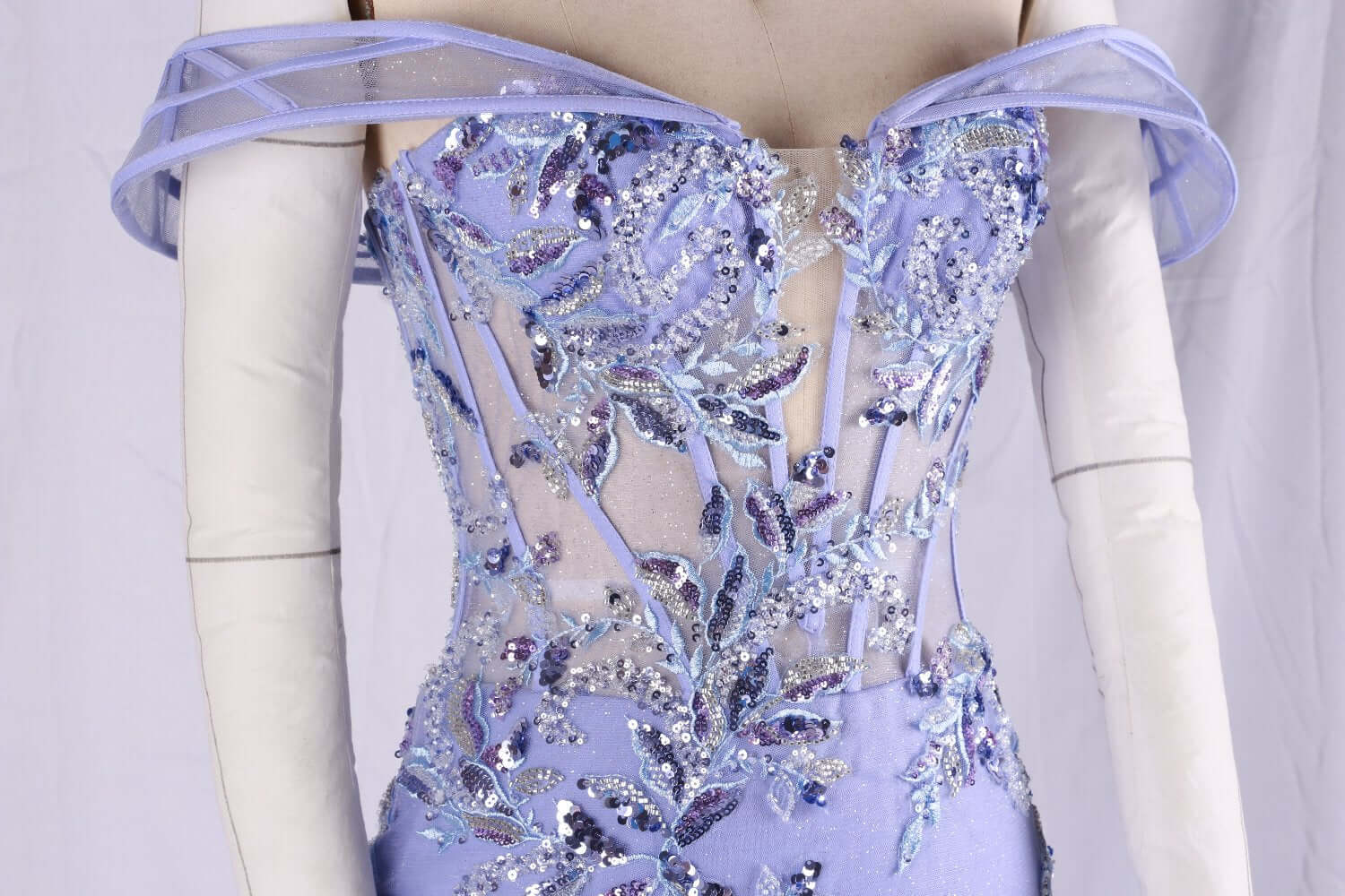 Prom dress with intricate sequin details