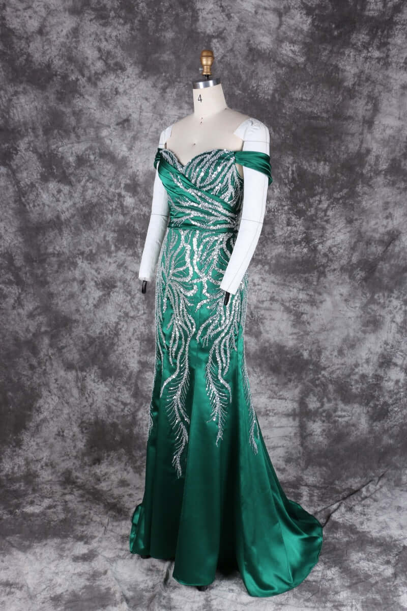 emerald green gala dress 