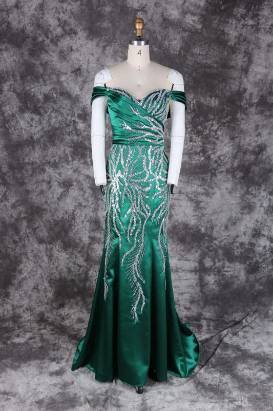 fitted mermaid gown with sequins 